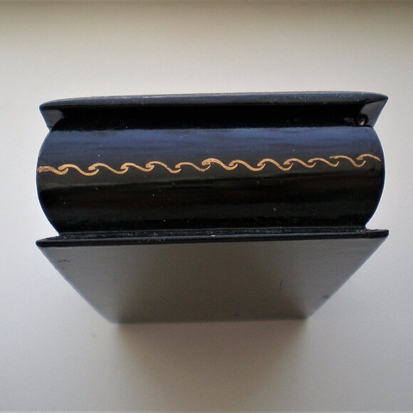 Russian USSR Signed PALEKH Палех Lacquer Jewelry Trinket Box 5 7/8" x 2 3/4" - Picture 9 of 12